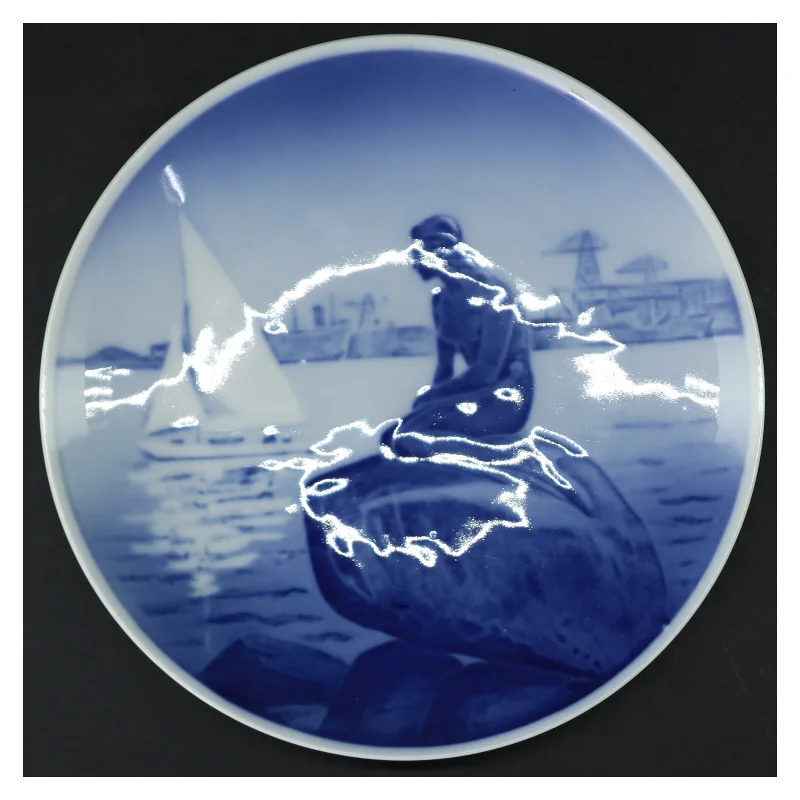 Porcelænstallerken, den lille havfrue fra Royal Copenhagen (str. 20 cm)