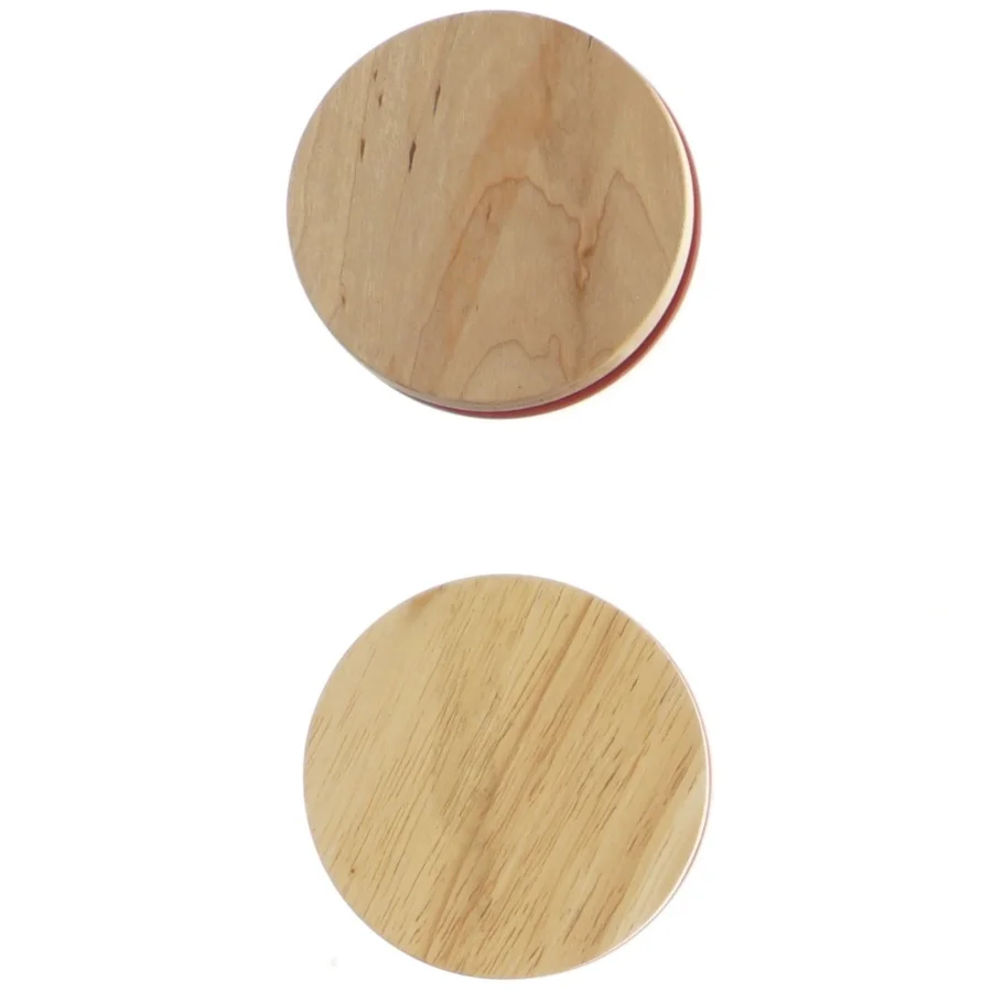 Røde opbevaringskrukker med trælåg fra Höganäs (str. 12 cm)