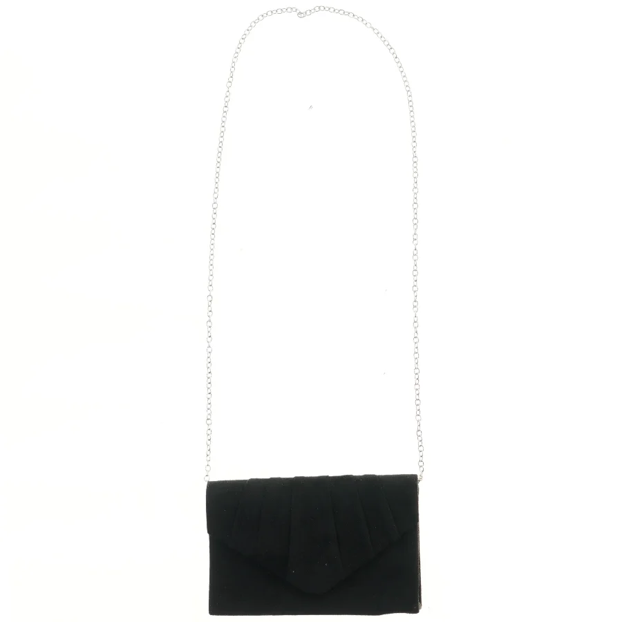 Sort aftentaske med kæde (str. 21x13x5 cm)