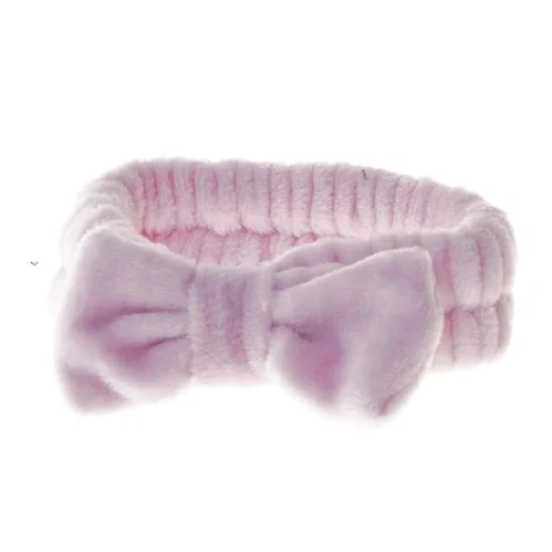 Lyserød pandebånd med sløjfe (str. Ø 20 cm)