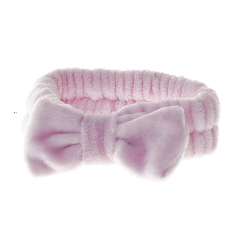 Lyserød pandebånd med sløjfe (str. Ø 20 cm)