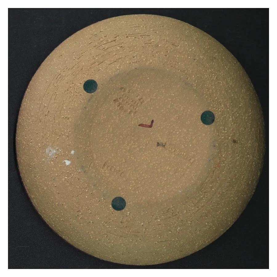 Keramikfad med abstrakt mønster (str. 18 cm)