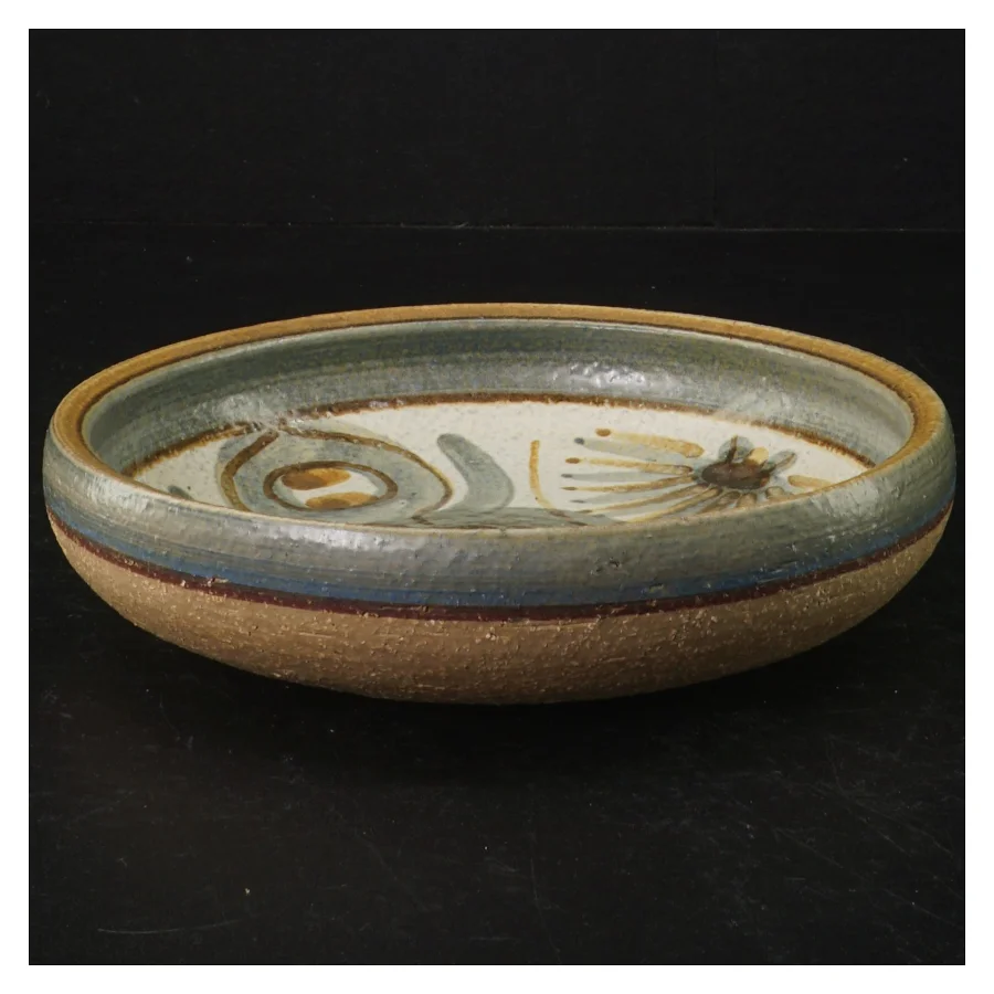 Keramikfad med abstrakt mønster (str. 18 cm)