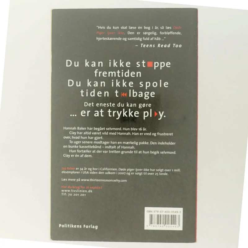 Døde piger lyver ikke af Jay Asher (Bog)