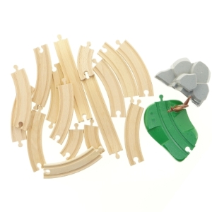 BRIO træbane med tilbehør (str. Bane, 4 cm bred) fra Brio