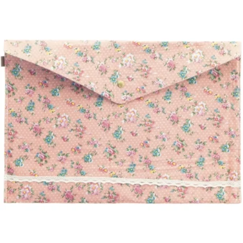 Blomstret konvolut-taske (str. 33,5x23 cm)