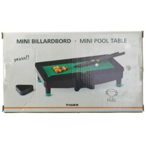 Mini billardbord fra Tiger (str. 24 x 14 cm)