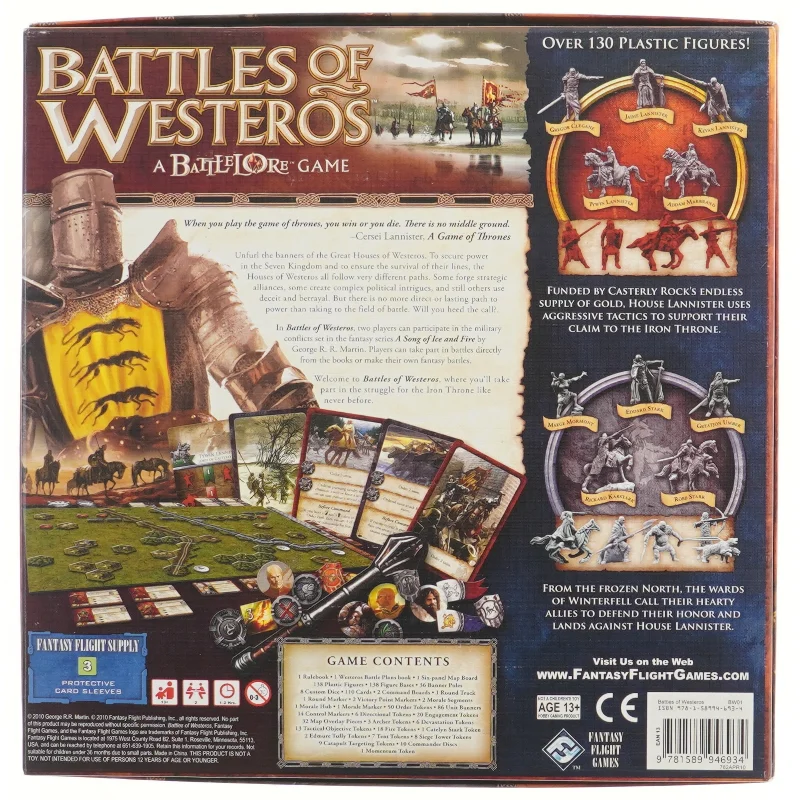 Battles of Westeros med udvidelser fra Fantasy Flight Games (str. 30x30 cm)
