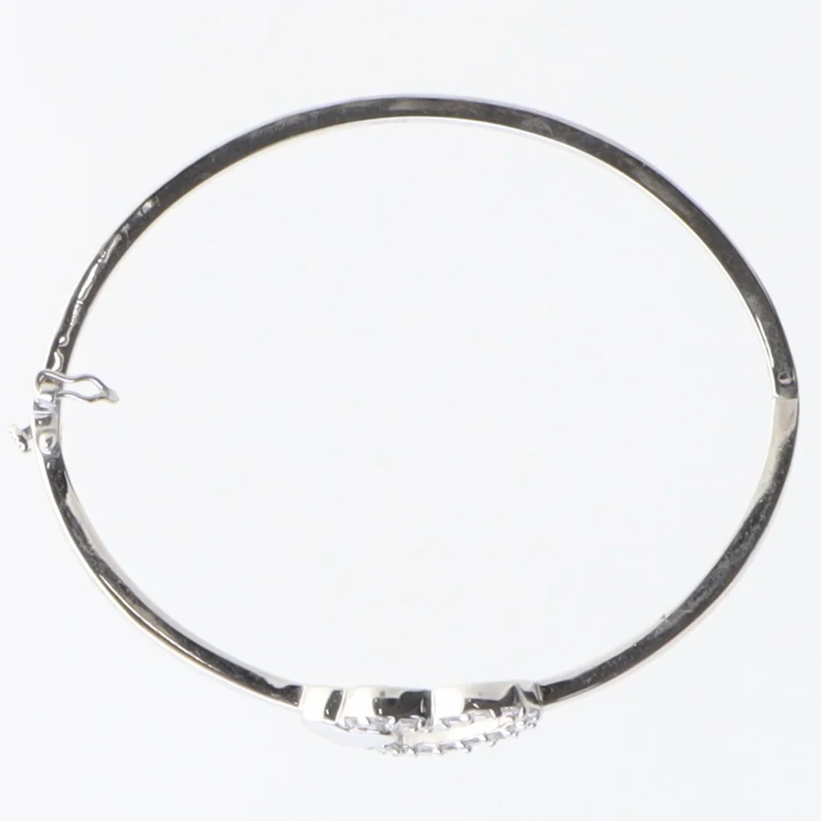 Hjerteformet sølv armbånd (str. Ø 6 cm)