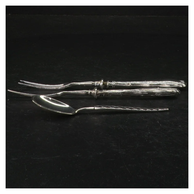 Sølvbestikssæt  (str. 17 cm. og 13 cm)