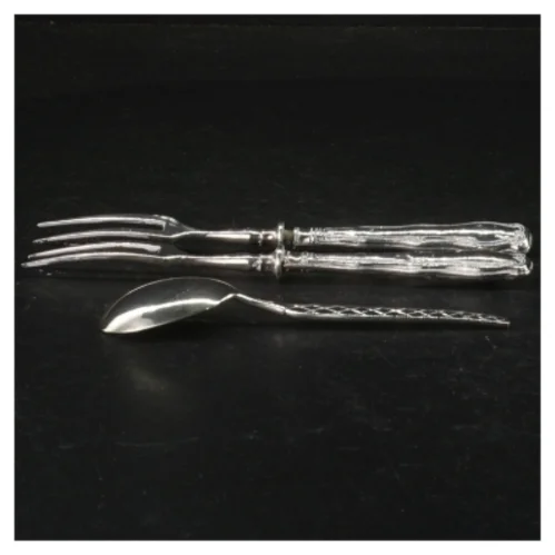 Sølvbestikssæt  (str. 17 cm. og 13 cm)