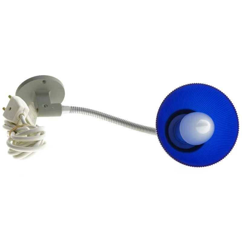 Væglampe med blå skærm (str. 43 cm)