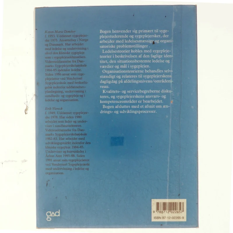 Ledelse og sygepleje (Bog)