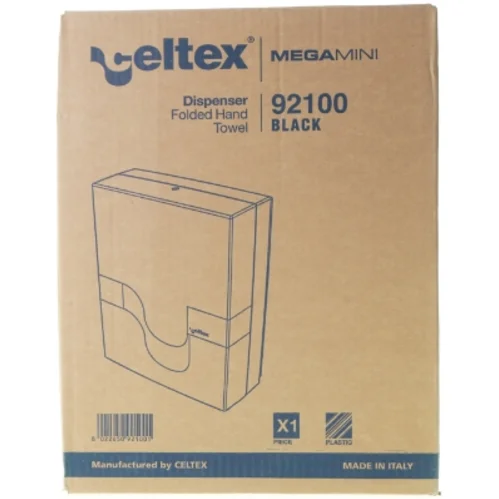 Dispenser folded hand towel mega mini 9 2 1 0 0 black fra Celtex (str. 36 x 28 x 12 cm)