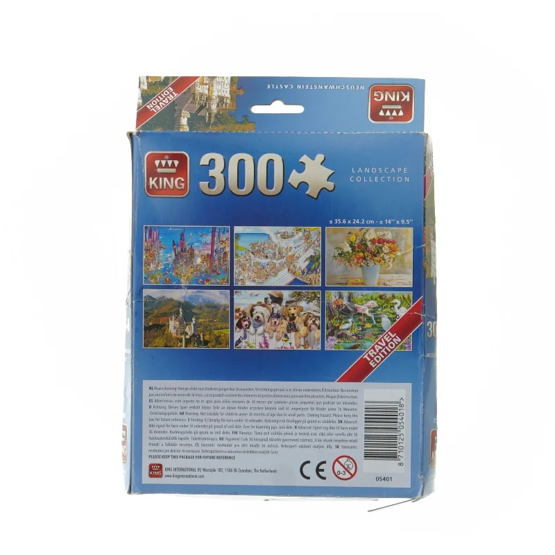 300-brikkers puslespil med Neuschwanstein Slot fra King (str. 17,5x15x3 cm)