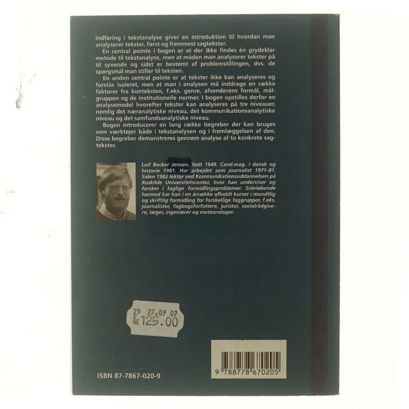Indføring i tekstanalyse af Leif Becker Jensen (Bog)