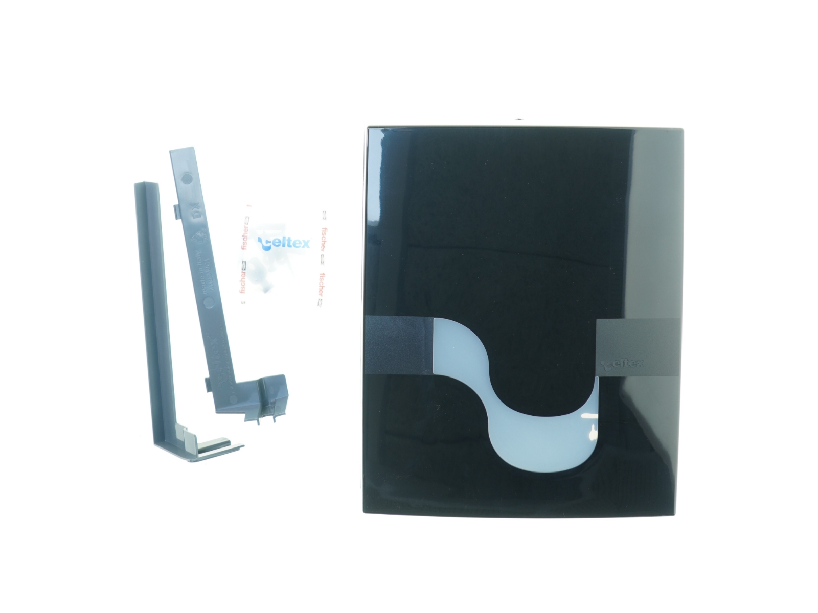 Dispenser folded hand towel mega mini 9 2 1 0 0 black fra Celtex (str. 36 x 28 x 12 cm)