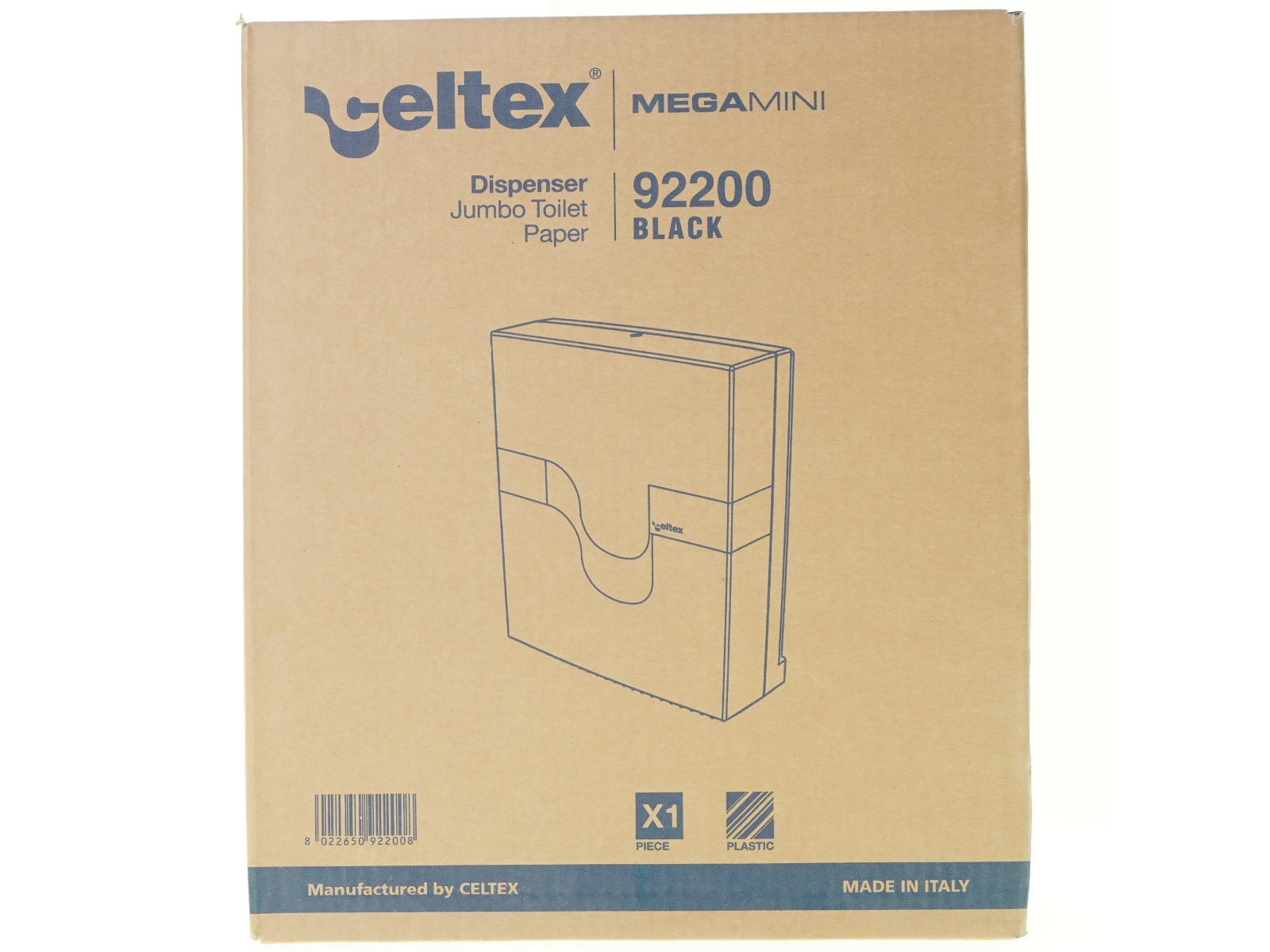Dispenser jumbo toilet paper mega mini 92200 black fra Celtex (str. 39 x 33 x 13 cm)
