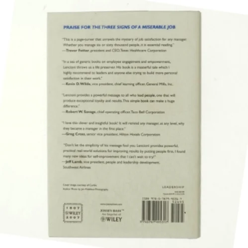 The Three Signs of a Miserable Job af Patrick M. Lencioni (Bog)