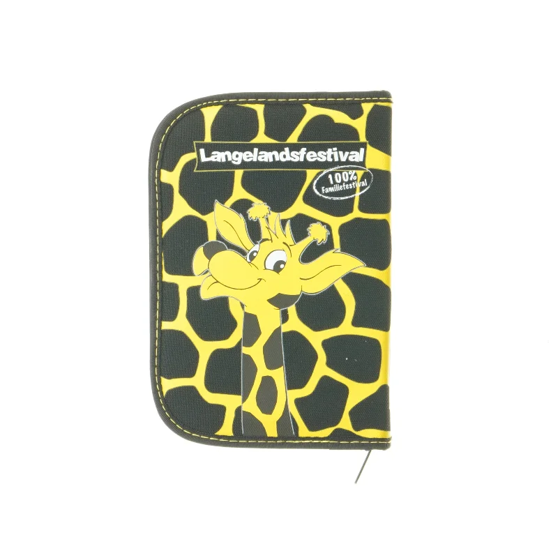 Sammenklappelig pung med girafmotiv fra Langelandsfestival (str. 19x13x2,5 cm)