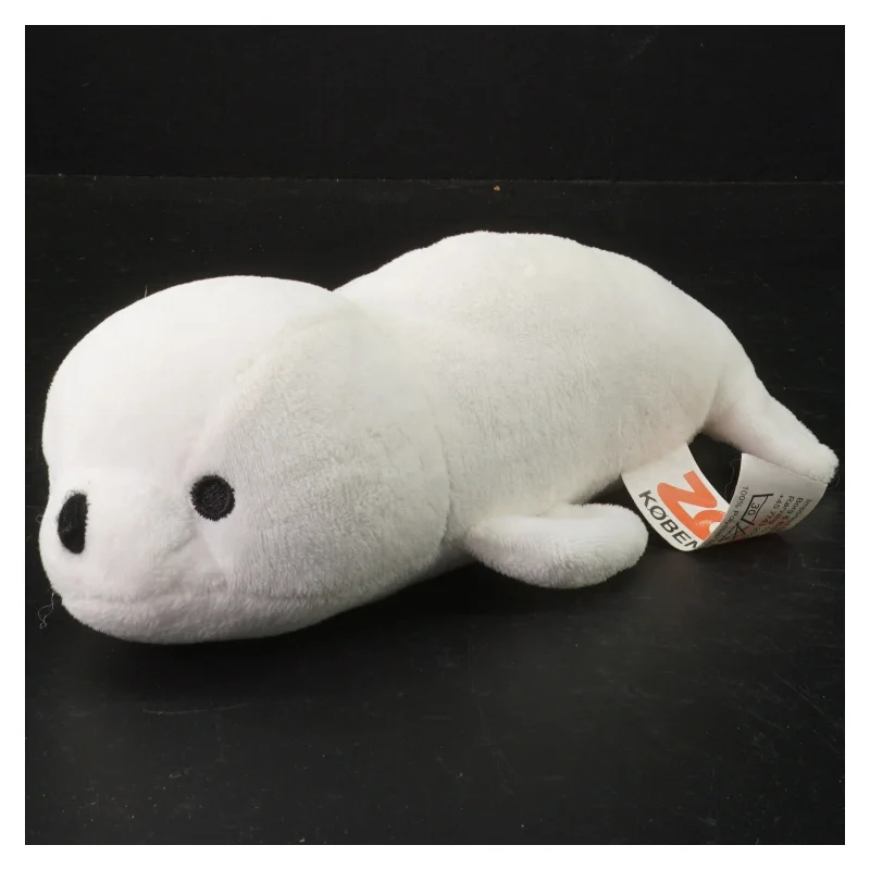 Hvid tøjdyrsæl fra Zoo København (str. 20 x 8 cm)