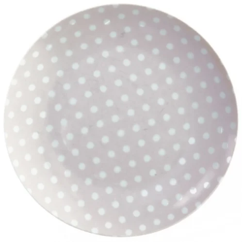 Lyserød hvid tallerken (str. 20 cm)