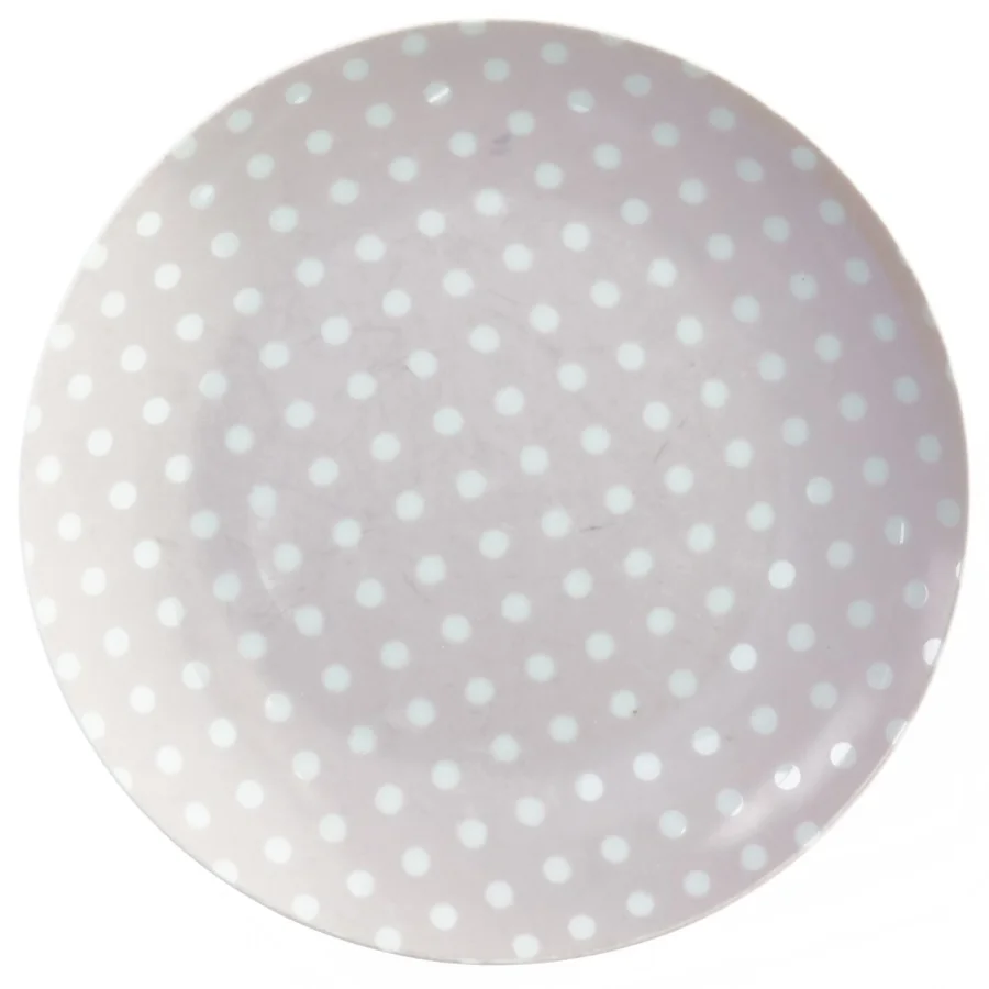 Lyserød hvid tallerken (str. 20 cm)