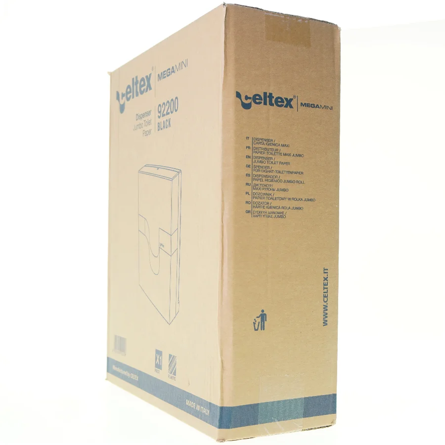 Dispenser jumbo toilet paper mega mini 9 2 2 0 0 black fra Celtex (str. 39 x 33 x 13)