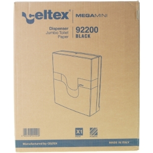 Dispenser jumbo toilet paper mega mini 9 2 2 0 0 black fra Celtex (str. 39 x 33 x 13 cm)