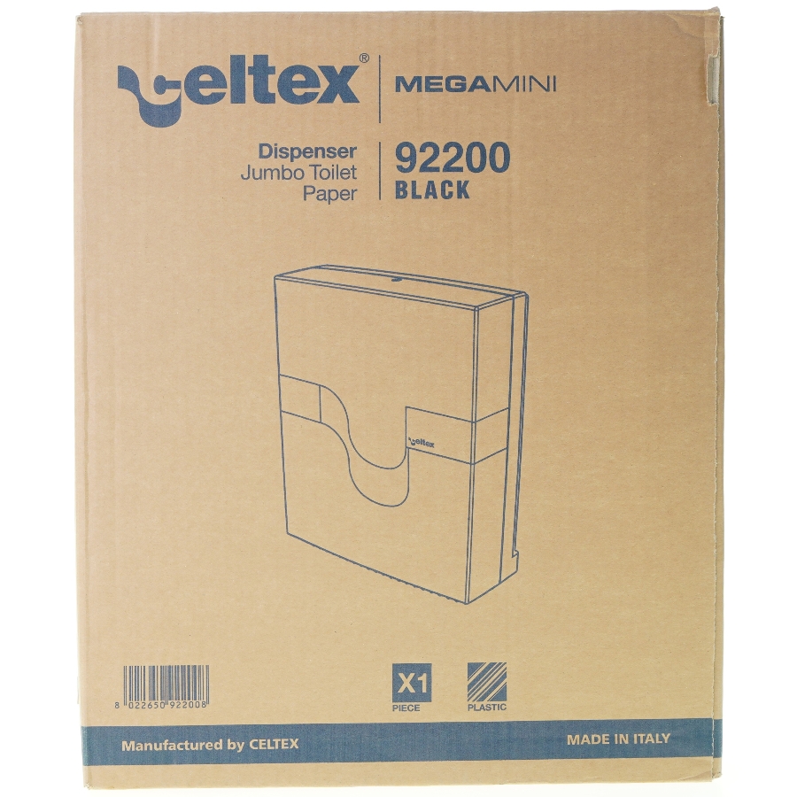 Dispenser jumbo toilet paper mega mini 9 2 2 0 0 black fra Celtex (str. 39 x 33 x 13 cm)