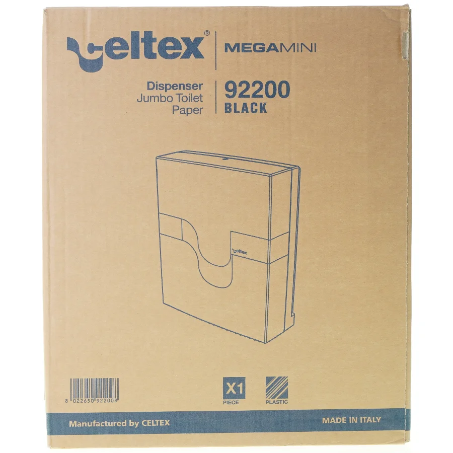 Dispenser jumbo toilet paper mega mini 9 2 2 0 0 black fra Celtex (str. 39 x 33 x 13 cm)