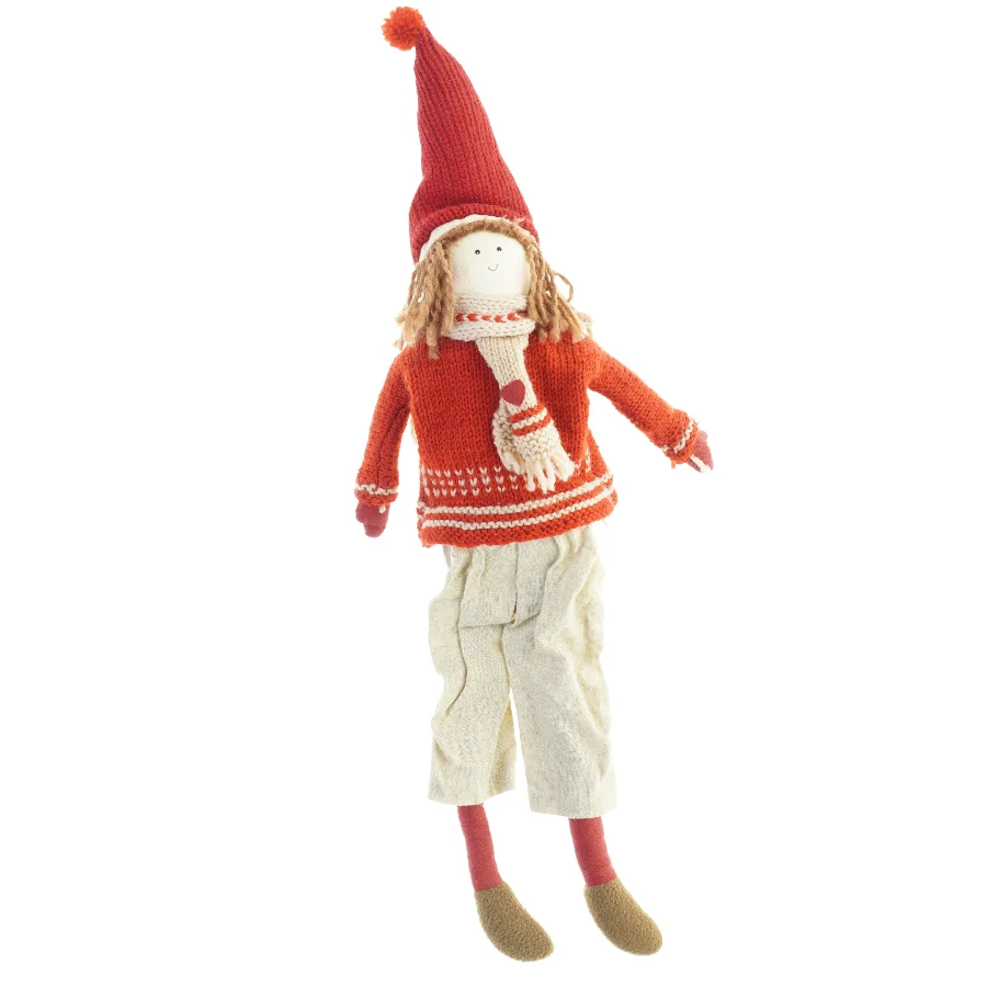 Strikkede nisse dukke (str. Totallængde. 65 cm)