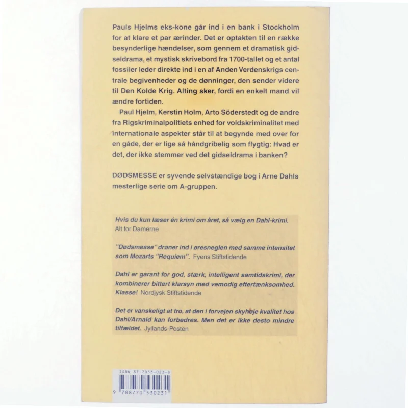 Dødsmesse af Arne Dahl (Bog)