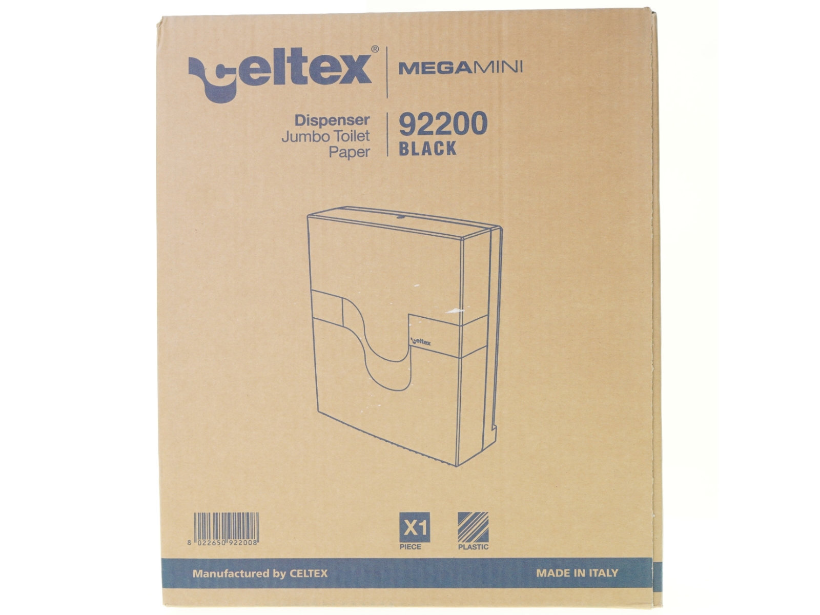 Dispenser jumbo toilet paper mega mini 92200 black fra Celtex (str. 39 x 33 x 13 cm)