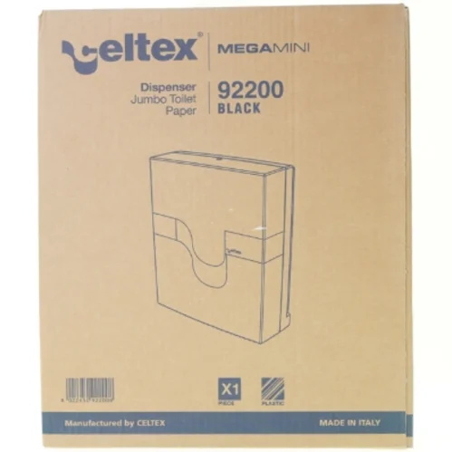 Dispenser jumbo toilet paper mega mini 92200 black fra Celtex (str. 39 x 33 x 13 cm)