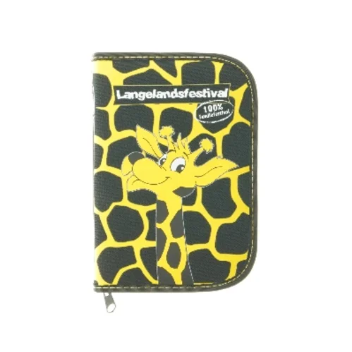 Gul giraff penalhus fra Langelandsfestival (str. 19x13x2,5 cm)