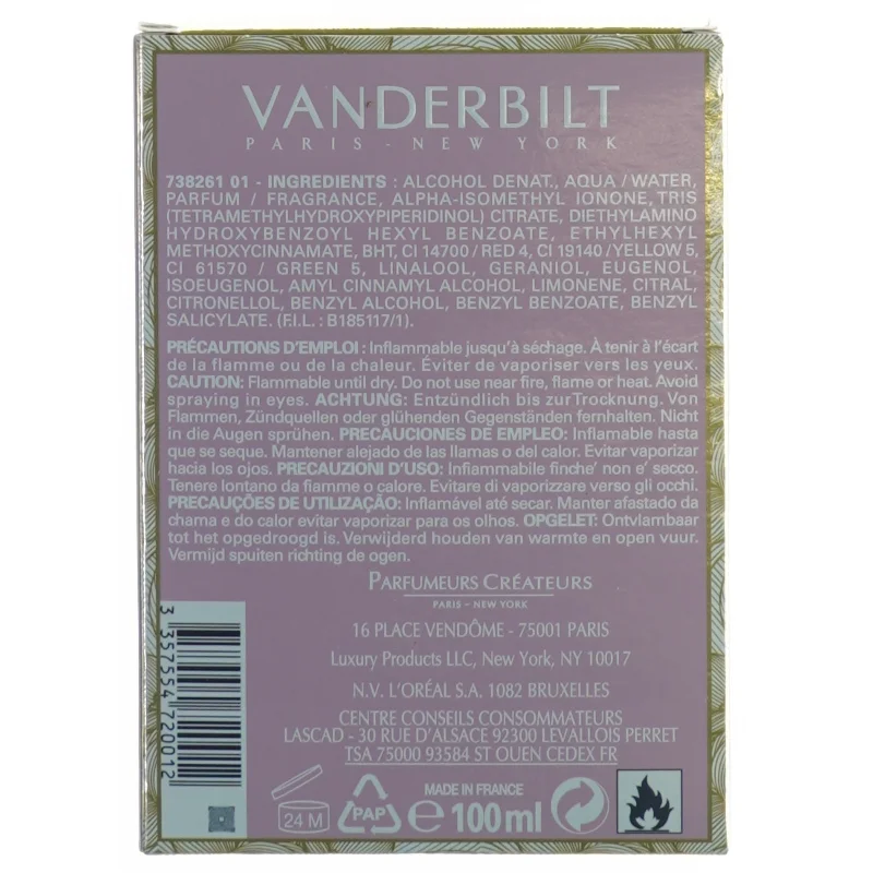 Gloria Vanderbilt, Vanderbilt Eau de Toilette (str. 100 ml)