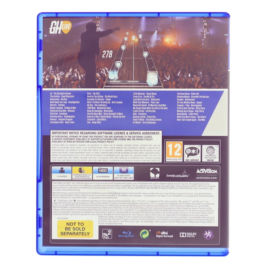 Ps4 Guitar Hero Live (DVD)