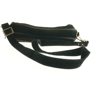 Sort bæltetaske i velour