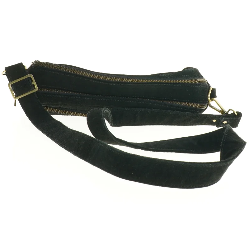 Sort bæltetaske i velour