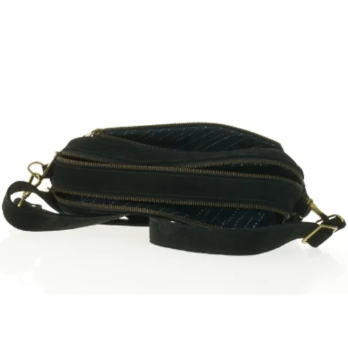 Sort bæltetaske i velour