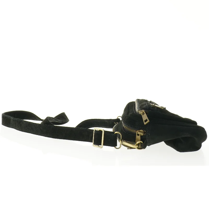 Sort bæltetaske i velour