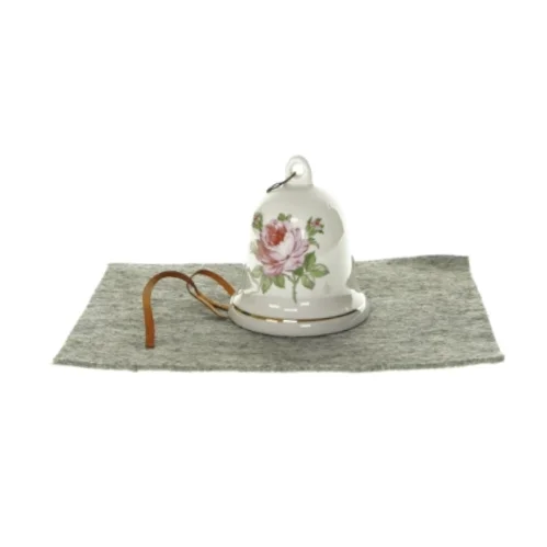 Klokke i porcelæn (str. HØ: 9x8,5)