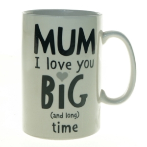 Krus med 'MUM I love you BIG time' tryk fra Tiger (str. 18 x 12 cm)