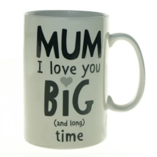 Krus med 'MUM I love you BIG time' tryk fra Tiger (str. 18 x 12 cm)