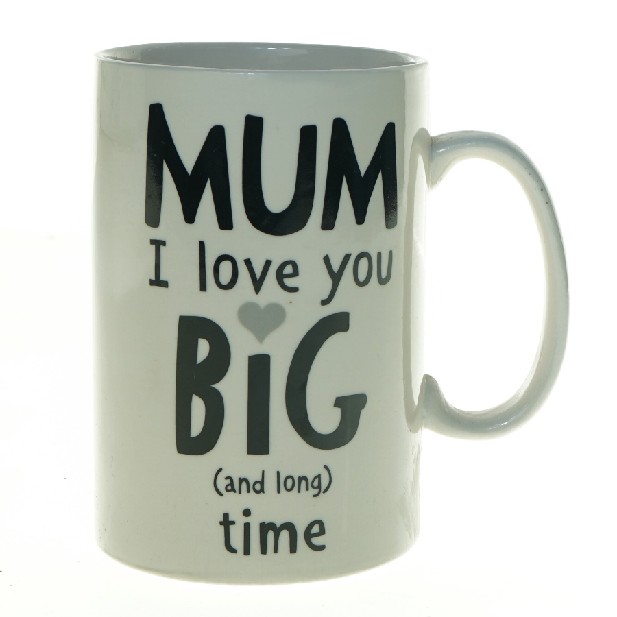 Krus med 'MUM I love you BIG time' tryk fra Tiger (str. 18 x 12 cm)