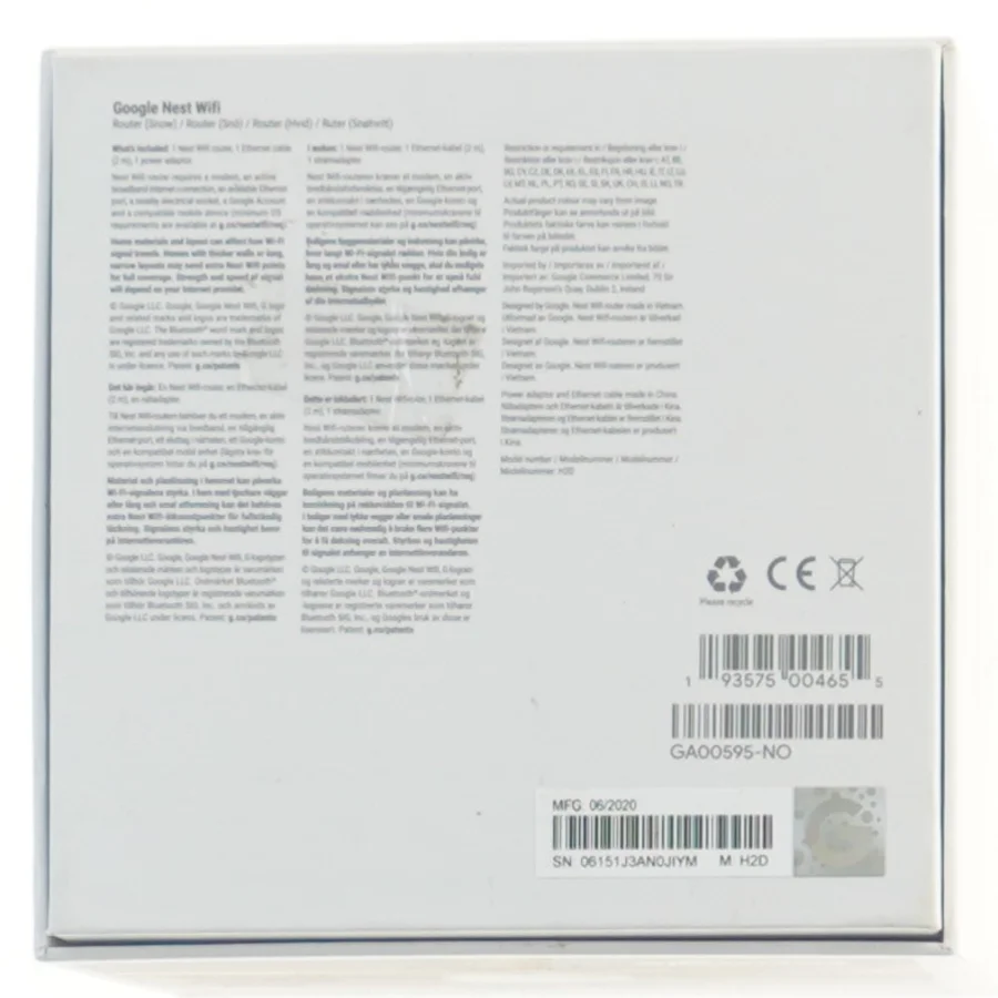 Google Nest Wifi router fra Google (str. 11x9 cm)