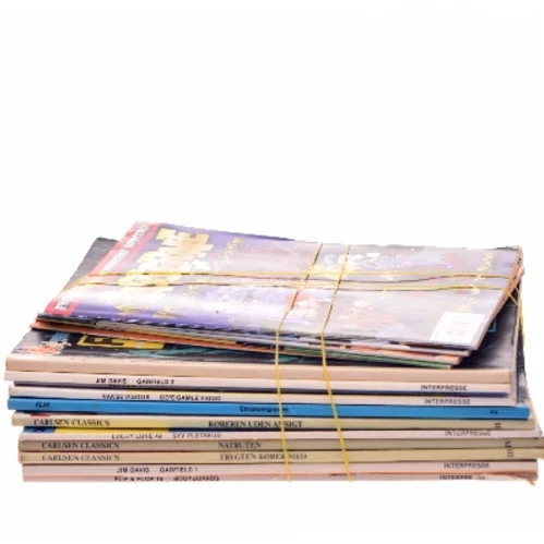 16 tegneserier/blade sælges – Tintin, Lucky Luke, Garfield, Basserne og flere