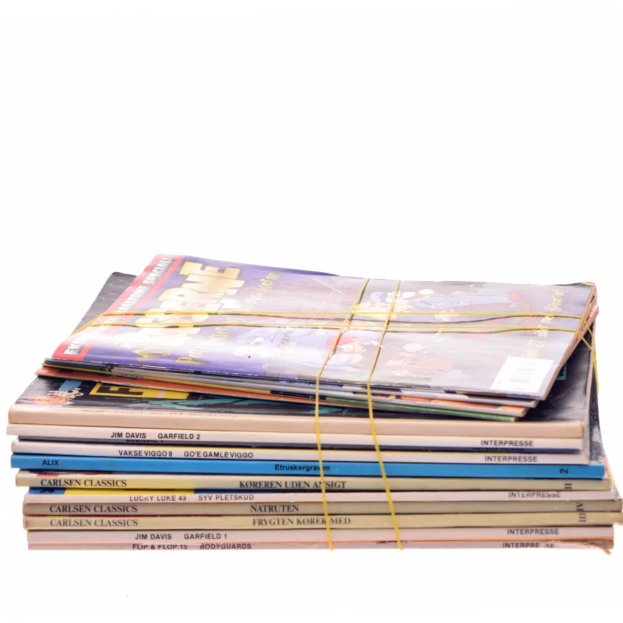 16 tegneserier/blade sælges – Tintin, Lucky Luke, Garfield, Basserne og flere