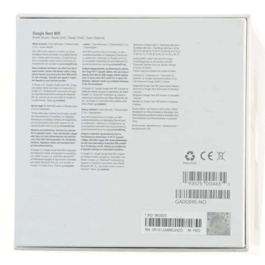 Google Nest Wifi router fra Google (str. 11x9 cm)